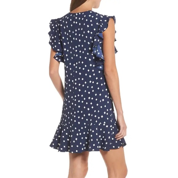 SOLD Diamond Print A-Line Flounce Dress - Picture 2 of 5